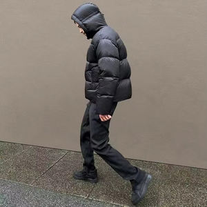 Custom Emboss Logo <b>Hooded</b> Plus Size <b>Men's</b> Puffer Jacket Warm Outdoor Down <b>Coat</b> Cropped Duck Down Winter Jackets - Product Image 6