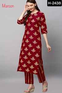 Venta caliente diseño exclusivo indio de trabajo de bordado elegante Salwar Kameez traje fiesta y función desgaste Foil Print Kurtis Set - Product Image 3
