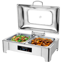 Réchauds électriques ronds en acier inoxydable, chauffe-plats, réchaud à buffet pour la restauration