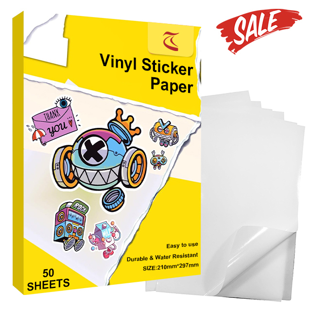 Glossy PP Premium Printable Vinyl Sticker Paper A4 for Your Inkjet or Laser Printer Inkjet Waterproof Decal Paper Sheets