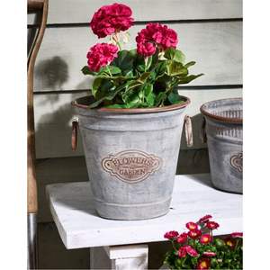 Juego de Macetas de Hierro Redondas y Resistentes con Soporte Elevado de Metal de 31.5 Pulgadas de Alto, Resistente al Óxido, Decorativo para Jardín - Product Image 5