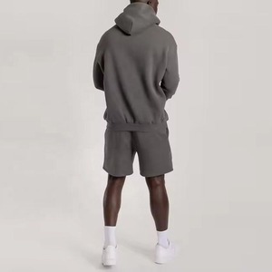 Sweat à capuche ensemble court pull confortable avec short tous les jours Streetwear élégant décontracté deux pièces hommes ensemble - Product Image 6