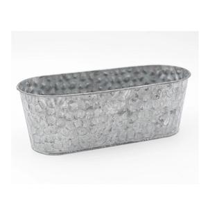 Jardinière décorative Baignoire Métal Galvanisé Jardinière Poubelle Fleur Conception en relief Rectangulaire Blanc Lavage Fini - Product Image 6