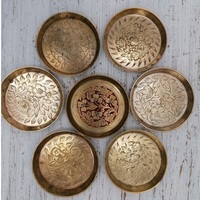 Sous-verres imprimés en laiton les plus populaires Pad et tapis de luxe tasse à thé caboteur métal pierre et laiton tasse en métal ardoise sous-verres taille personnalisée