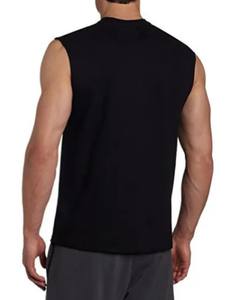 Nouveau design T-shirt décontracté sans manches à col rond pour homme, respirant, tricoté, 100% coton, couleur unie, séchage rapide - Product Image 4