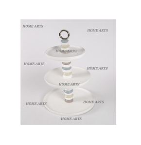 Support à gâteau à dessert en fer à trois niveaux forme ronde taille personnalisée bonbons collations support de service au prix le plus bas - Product Image 1