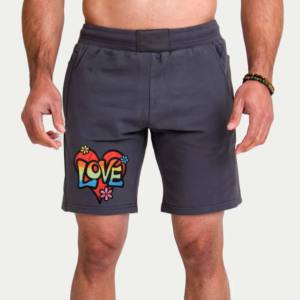 Pantalones cortos deportivos cómodos de felpa francesa para hombre, diseño urbano, cintura elástica, transpirable, de secado rápido, impermeables, 100% de poliéster - Product Image 1