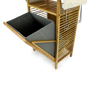 <span class=keywords><strong>Centro</strong></span> de <span class=keywords><strong>tabla</strong></span> de <span class=keywords><strong>planchar</strong></span> resistente con cesto de lavandería inclinable estante de almacenamiento de ropa plegable - Product Image 3