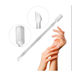 Empujadores de cutículas de acero inoxidable de doble punta profesional, herramienta de cuidado de uñas para limpieza, uso de salón con logotipo personalizado - Product Image 4