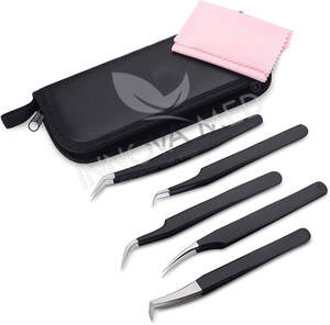 Nuevo estuche de piel sintética con punta puntiaguda para pinzas de extensión de pestañas Material de acero inoxidable - Product Image 5