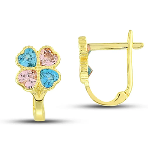 High Quality 14K Pure Gold Drop <b>Earrings</b> Fine Enamel Kids Trendy Style Handmade Turkey Featuring 18K 21K 22K Pearl Silver Gift - Product Image 5