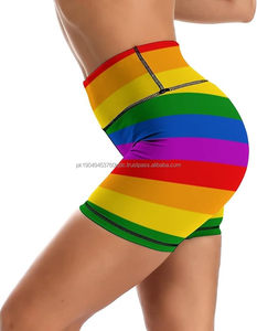 Pantalones cortos transpirables de cintura alta para mujer, pantalones cortos de compresión de entrenamiento atlético personalizables para Yoga y Control de barriga, cinturón - Product Image 2