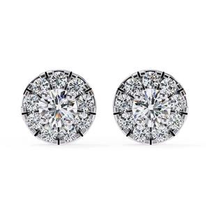 ต่างหูแบบติดหูทองคำแท้ 14K สำหรับผู้หญิง ดีไซน์คลาสสิก ประดับเพชรเม็ดใหญ่เจียระไนแบบบริลเลียนต์  เพชรเลี้ยงในห้องปฏิบัติการ ได้รับการรับรองจาก IGI - Product Image 2