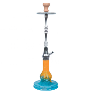 大型シーシャ80cm32インチアルミニウム合金水ギセル、クレイヘッドシリコンチューブ付き喫煙用ガラス花瓶 - Product Image 2