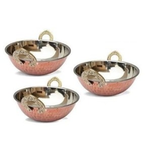 Fournisseur direct d'usine de kadhai en acier inoxydable avec placage en cuivre, casserole, poêle à frire, kadai en acier inoxydable, marmite - Product Image 6