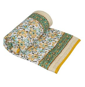 Handmade <b>Bedspread</b> Kantha Quilted Manufacture Reversible Cotton Fabric Patchwork Bed <b>Quilt</b> 100% Cotton for Home - Product Image 1