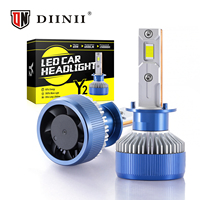 DIINII Y2-H1 Ampoules de phares LED H1 pour voiture, 140W, en aluminium, 20000LM, 6000K-6500K, compatibilité universelle pour Jazz