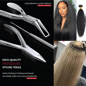 Nuevos alicates de extensión de cabello de acero inoxidable de Color personalizado, Kit de herramientas de extensión de cabello multifuncional, alicates para extensión de cabello - Product Image 5
