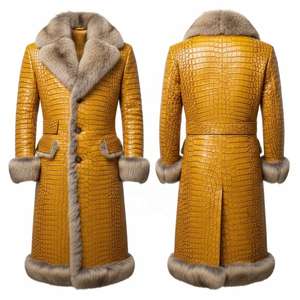 Abrigo Largo de Piel de Oveja Blanca para Hombre, de Alta Calidad, Impermeable, Sin Mangas, Ecológico - Product Image 4