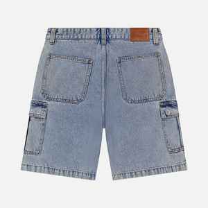 100% Cotton Casual Straight Men Denim <b>Shorts</b> Vintage Street Breathable Quick Dry Rhinestones <b>Zipper</b> Design Summer Fashion Raw - Product Image 4