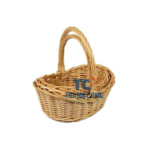 New Style Hot Sale Handmade Large Capacity Woven <b>Rattan</b> Basket With Contrast Trim Natural <b>Rattan</b> - Product Image 3