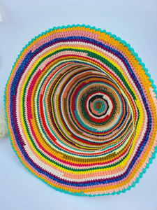 Sombrero de Ganchillo a Rayas Multicolor Arcoíris, Gorro de Verano para el Sol, Regalo Único Informal para Actividades al Aire Libre, para Adultos, Niñas, Viajes y Ciclismo - Product Image 6