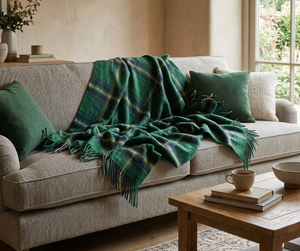 ROSEHANCOLLECTION PremiumSoft Green Plaid Pattern Scotch Woven <b>Throw</b> <b>Blanket</b> 150x200 cm Durable Lightweight Eco-Friendly Four - Product Image 4