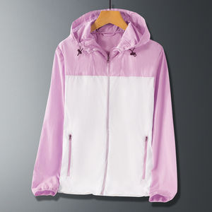 Parejas Verano Transpirable y refrescante Seda de hielo Chaqueta protectora contra el sol Rompevientos Chaqueta de piel con Capucha ligera e informal - Product Image 3