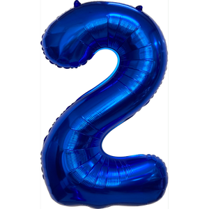 Palloncino Foil Numero 2 Blu Scuro 1M per Feste, Gonfiabile ad Elio, Decorazione per Feste - Product Image 1
