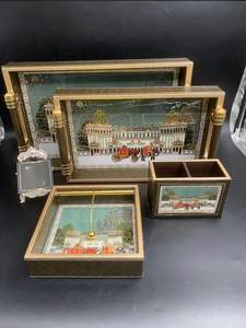 Bandeja de servicio decorativa más vendida Bandeja de almacenamiento y organizador de madera pequeña con soporte para bolígrafos del exportador indio - Product Image 2