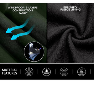 Cómoda chaqueta impermeable Softshell para exteriores para hombre, a prueba de viento, con cuello levantado, cierre de cremallera, venta al por mayor - Product Image 6