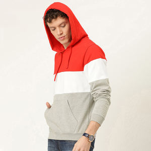 Venta al por mayor de los hombres de talla grande de peso pesado patrón sólido llano teñido invierno pulóver con capucha de algodón de poliéster con cuello con capucha - Product Image 2