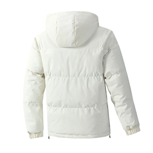 Chaquetas Acolchadas Extra Grandes para Hombre, Cálidas y Cómodas, Chaquetas Acolchadas con Capucha y Cremallera Completa, Color Sólido, a la Moda, de BD - Product Image 2