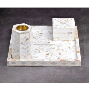 Luxury Bakhoor Burner Set With Box Hot Sale Mother of <b>Pearl</b> MDF Wood and Musk Home Decorative Incense Burner Made in Qatar - Product Image 3