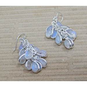 Pendientes de piedra lunar de uva de moda de Plata de Ley 925, cabujón de piedras preciosas para niñas y mujeres, gran idea de regalo - Product Image 3