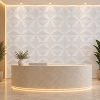 Panneau mural géométrique 3D en PVC WYRAX, texture étoile sculptée, insonorisant, décoration intérieure moderne pour hôtels et restaurants