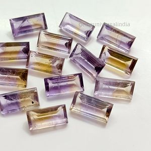 พลอยอเมทรินธรรมชาติเจียระไนเป็นรูปสี่เหลี่ยมผืนผ้าอัญมณีเหลี่ยมเพชรพลอยสำหรับเครื่องประดับอัญมณีที่ผ่านการปรับเทียบแล้วหลวม12x6MM - Product Image 4