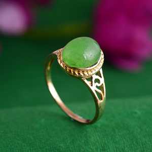 Prehnite Vintage Brass <b>Ring</b> Gold Plated Classic <b>Statement</b> Wholesale <b>Ring</b> For Women - Product Image 4