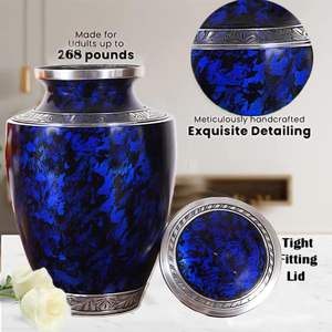 Urnas funerarias artesanales de aluminio Ceniza para humanos Urnas decorativas de cremación, Urnas conmemorativas para mascotas Recuerdo Ceniza de entierro - Product Image 3