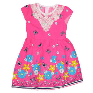 Robe brodée pour filles - Rose - Product Image 1