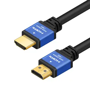 Farsoe kabel output hdmi 3d, kabel output hdmi berlapis emas kecepatan tinggi 5 10 15 meter, kabel tv portabel 4 k 2.0, wadah aluminium