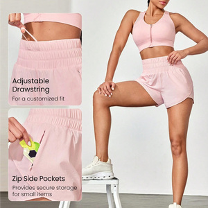 Pantalones cortos de yoga con logotipo personalizado para mujer, tela elástica transpirable, técnica de diamantes de imitación sólidos para gimnasio, uso activo, diseño OEM para - Product Image 5
