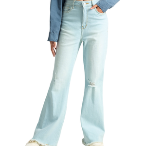 Pantalons pour femmes Bleu clair Comfort Fit Pantalons droits pour femmes Pantalons toutes tailles - Product Image 4