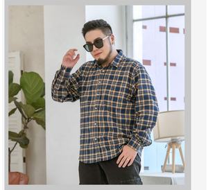 Chemise en flanelle 100% coton pour hommes, chemise d'hiver décontractée, tissée à carreaux, respirante, séchage rapide, style formel, 210g, teint en fil solide - Product Image 6