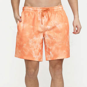 Pantalones cortos ligeros con estampado de tinte de corbata para hombre Pantalones cortos cómodos con cordón para hombre Venta en línea Pantalones cortos para hombre - Product Image 2