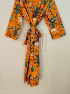 Bata Kimono Larga de Verano para Mujer, con Estampado de Jungla, Cuello en V, Manga Larga, Suave, 100% Algodón, Opción para Damas de Honor, Regalo Casual de Lujo - Product Image 3