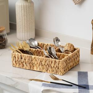 Bandejas organizadoras de utensilios de jacinto de agua, económicas, accesorios para cajones de cocina, bandeja compartimentada para cubiertos - Product Image 3