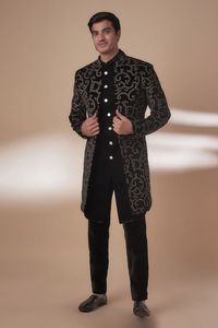 NEW--LATEST DESIGN for INDO WESTERN SHERWANI,SHRUG and <b>PANT</b> GROOM WITH EMBELLISHED DABKA,STONE WORK for WEDDING/PARTY-WEAR=2024 - Product Image 2
