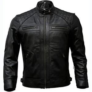 High Quality Factory Direct New Custom Genuine Leather Winter Zip up <b>Jackets</b> for Men Motorcycle <b>Biker</b> Men <b>Vintage</b> Cotton <b>Jacket</b> - Product Image 1