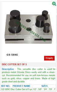 Juego de cortadores de discos de 5 herramientas de joyería GS 589C para herramientas de joyería - Product Image 2